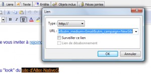 Modifier le lien hypertexte dans le message