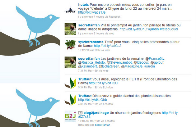 Exemple de page d'accueil Twitter