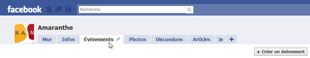 Création d'un événement sur Facebook