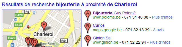 Commerce sur Google Places