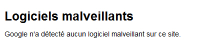 Aucun logiciel malveillant, OUF !