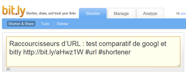 Bit.ly URL shortener