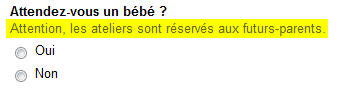 Formulaire avec Google Docs : expliquez votre question