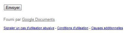 Formulaire créé avec Google Docs : mentions obligatoires