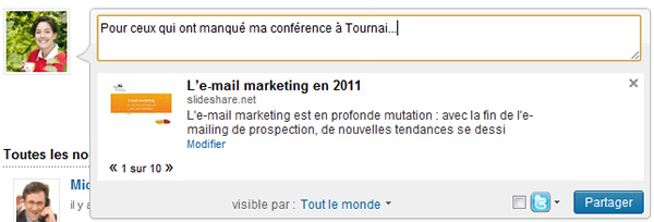 Publier un statut sur LinkedIn