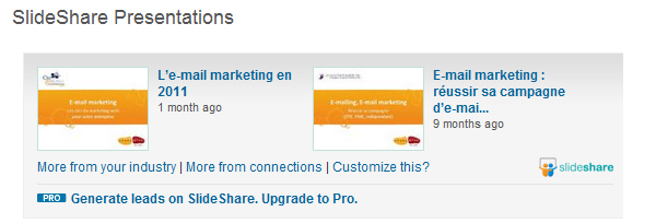 Application Slideshare pour LinkedIn