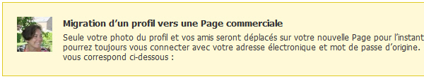 Transformer un profil Facebook en page