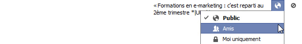 Confidentialité des statuts Facebook