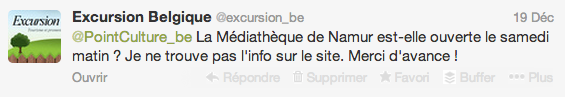 Questions à une entreprise postée sur Twitter