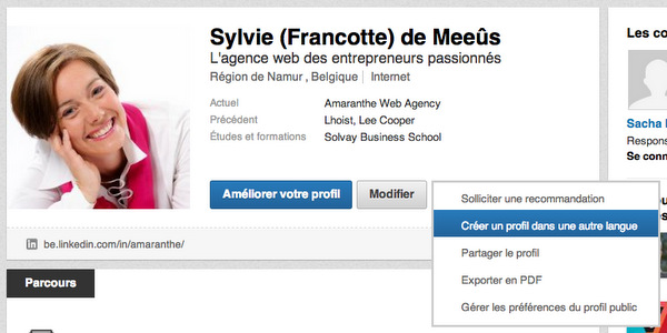 Profil LinkedIn en 2 langues