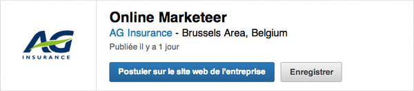 Offre d'emploi sur LinkedIn