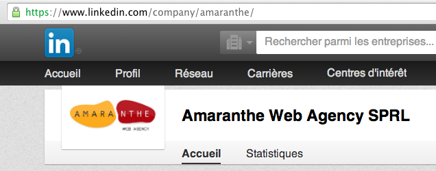 URL de a page d'entreprise sur LinkedIn