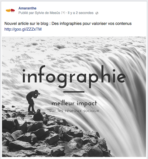 Publication d'une infographie sur Facebook