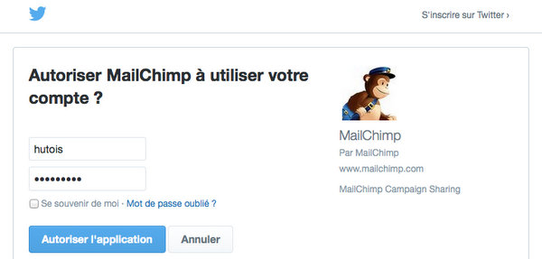 Lier MailChimp à Twitter