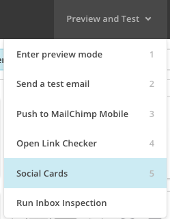 MailChimp social cards