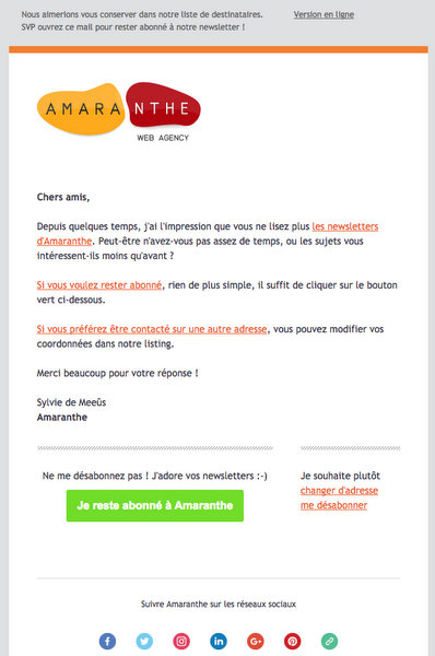 Relance des inactifs dans MailChimp