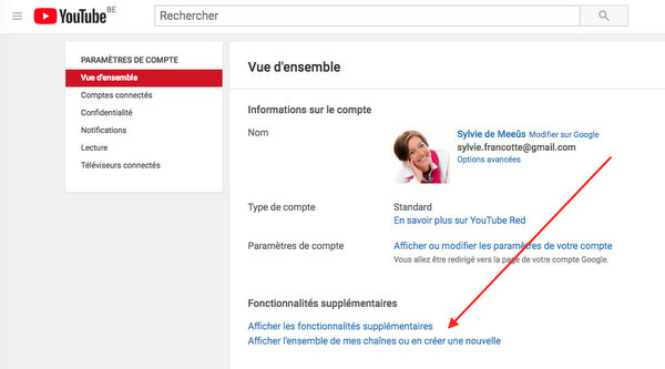 Créer une chaîne YouTube