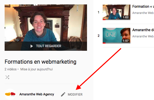 Modifier une playlist YouTube