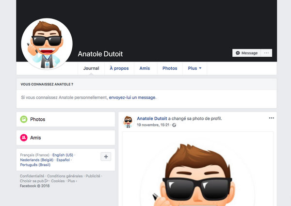 Profil Facebook anonyme